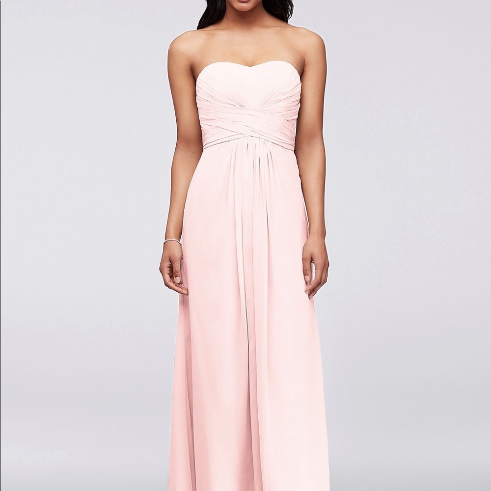 David’s bridal long chiffon bridesmaid dress